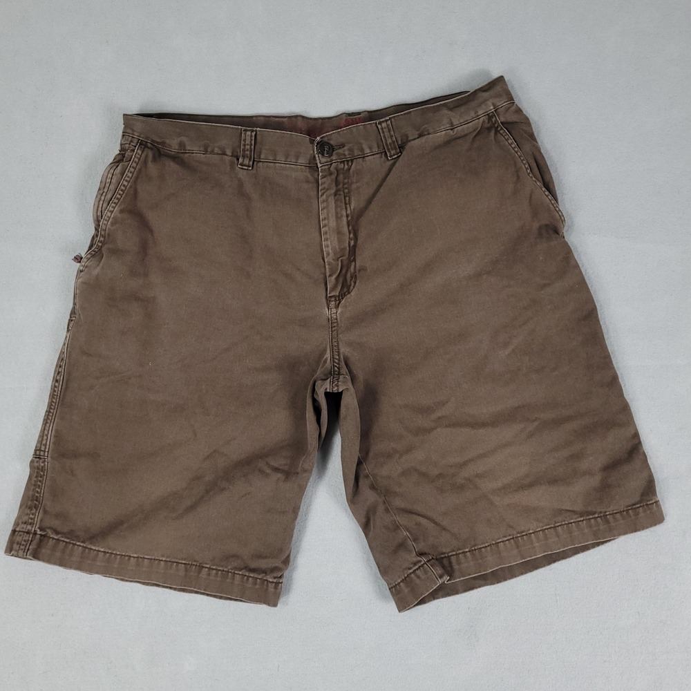 Perry Ellis America Shorts Mens 38 Brown Cargo Relaxed Cotton Twill Utility